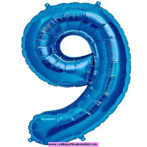 9 Rakam Lacivert Folyo Balon